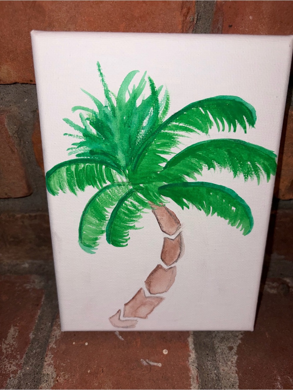 Green Palm Tree Canvas Wall Art - Home Art Watercolor